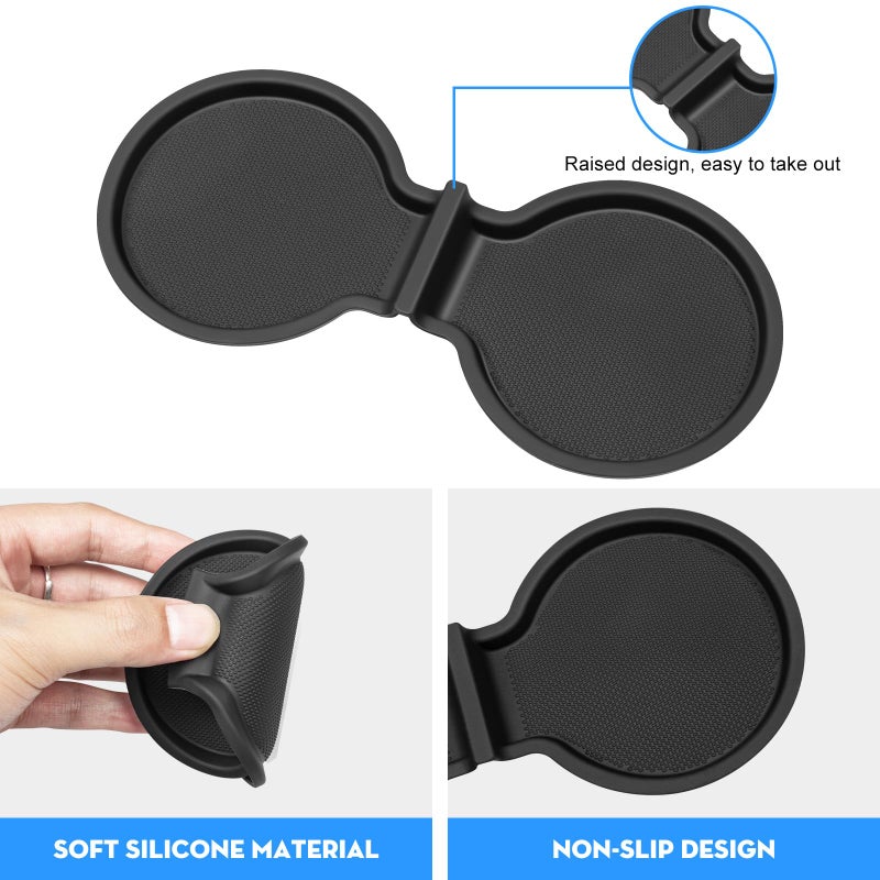 KUNIST for Tesla Model Y 2025-2026 Juniper Cup Holder Inserts Center Console Liner Coasters Mat Pad Compatible with 2017-2025 Model 3 & 2020-2025 Model Y Accessories - Image 5